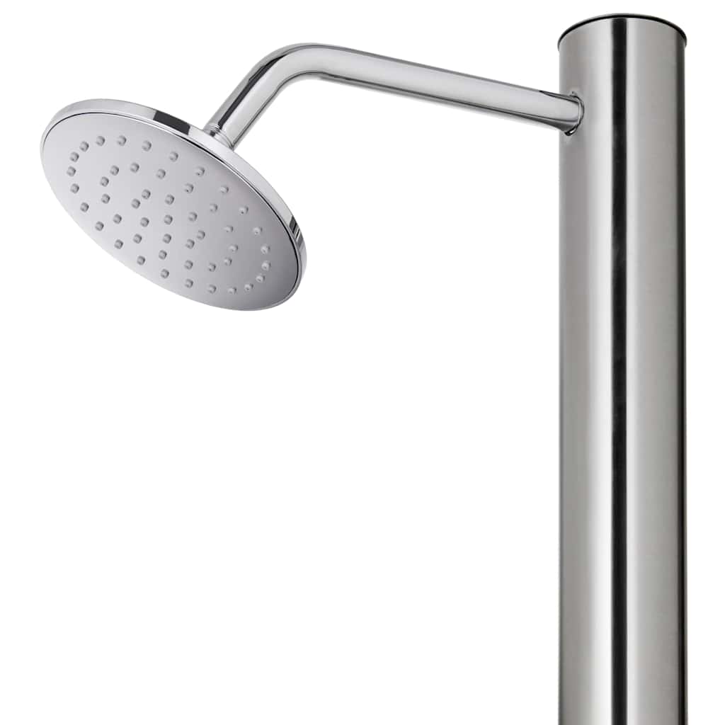 Garden Shower with Brown Base 220 cm Stainless Steel