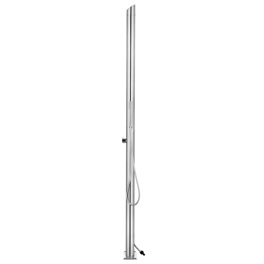 vidaXL Garden Shower with Brown Base 225 cm Stainless Steel