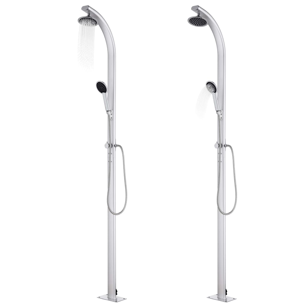 Garden Shower with Brown Base 220 cm Aluminium