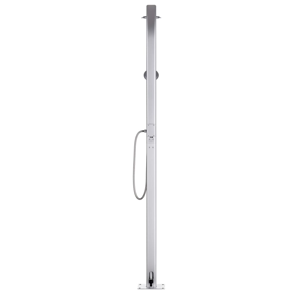 Garden Shower with Brown Base 220 cm Aluminium