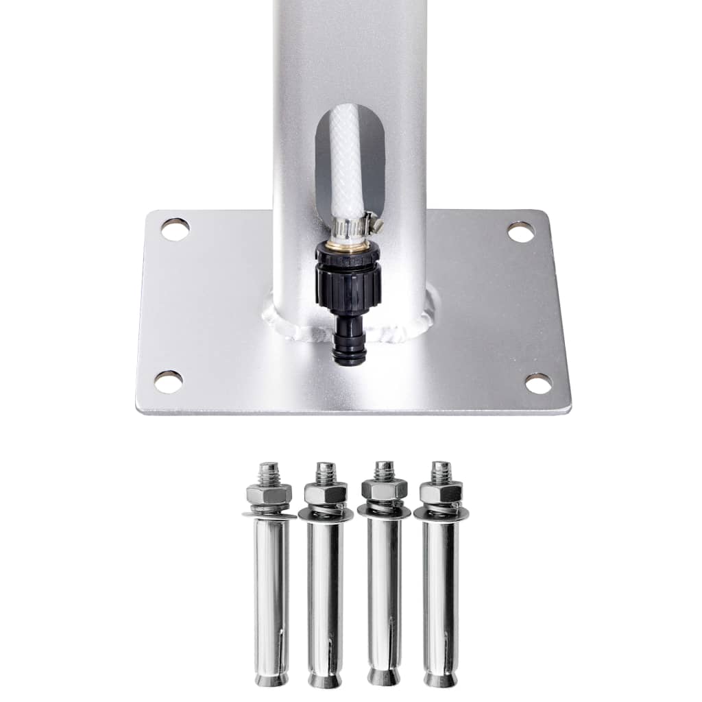Garden Shower with Brown Base 220 cm Aluminium
