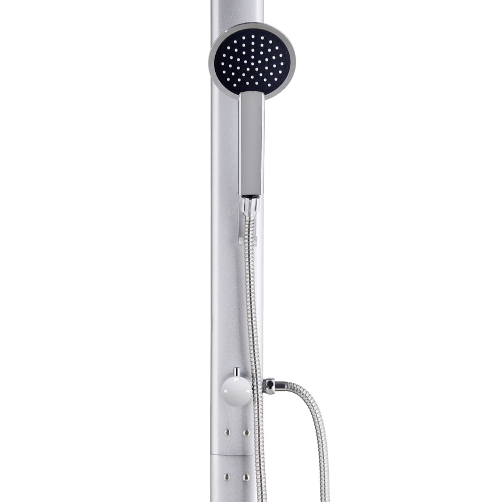 Garden Shower with Brown Base 220 cm Aluminium