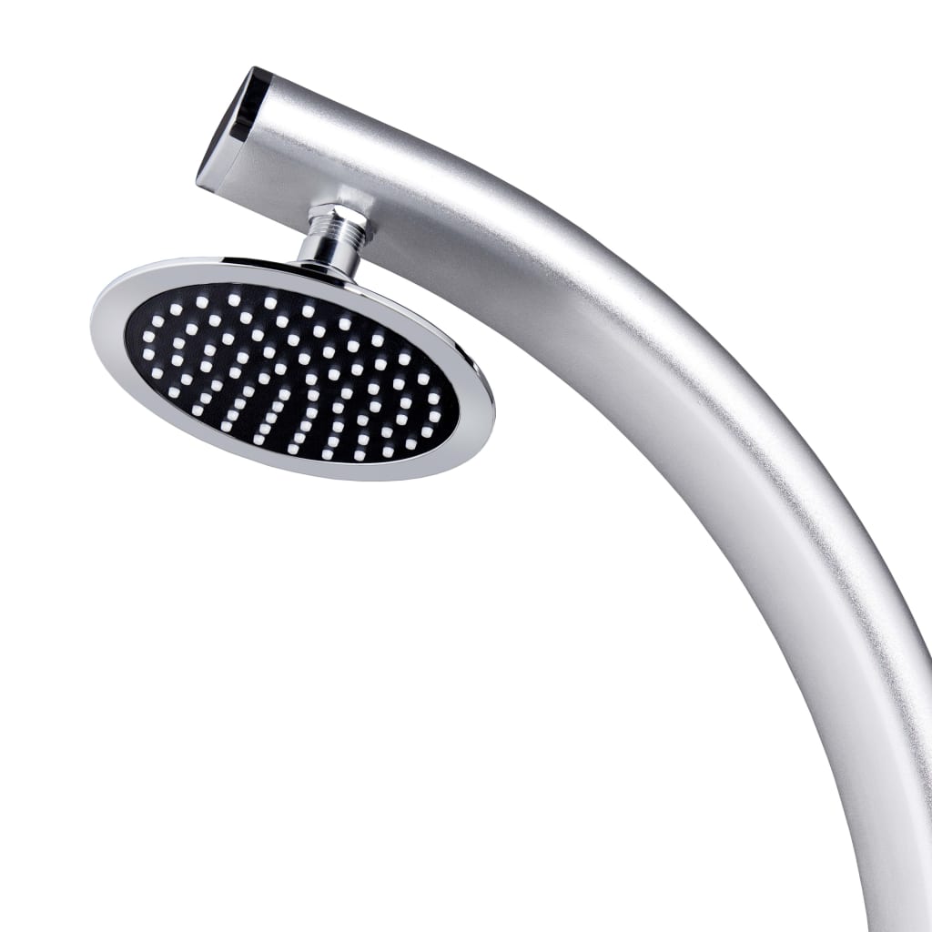 Garden Shower with Brown Base 220 cm Aluminium