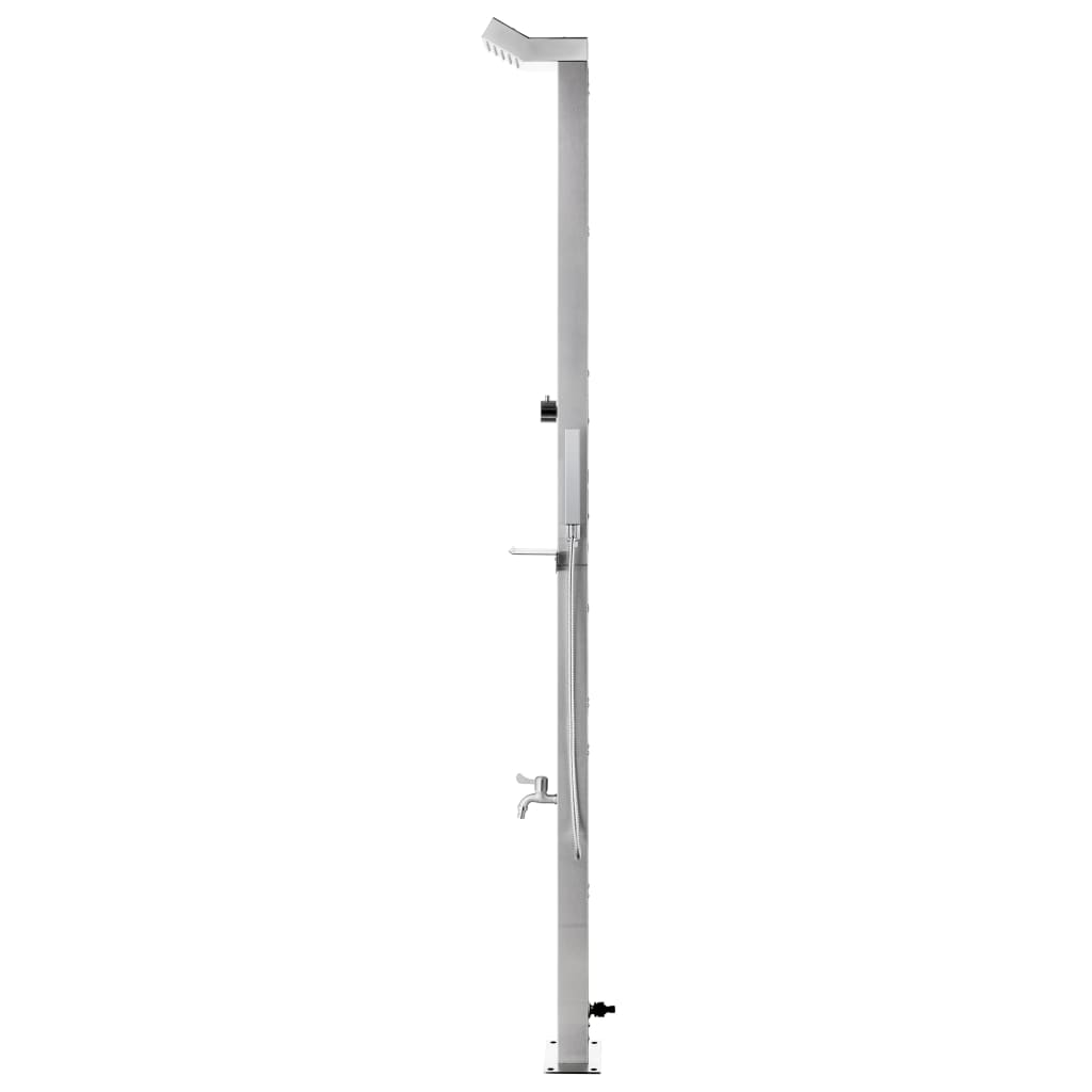 Garden Shower with Grey Base 225 cm Stainless Steel