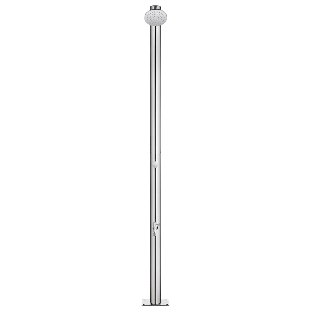Garden Shower with Grey Base 220 cm Stainless Steel