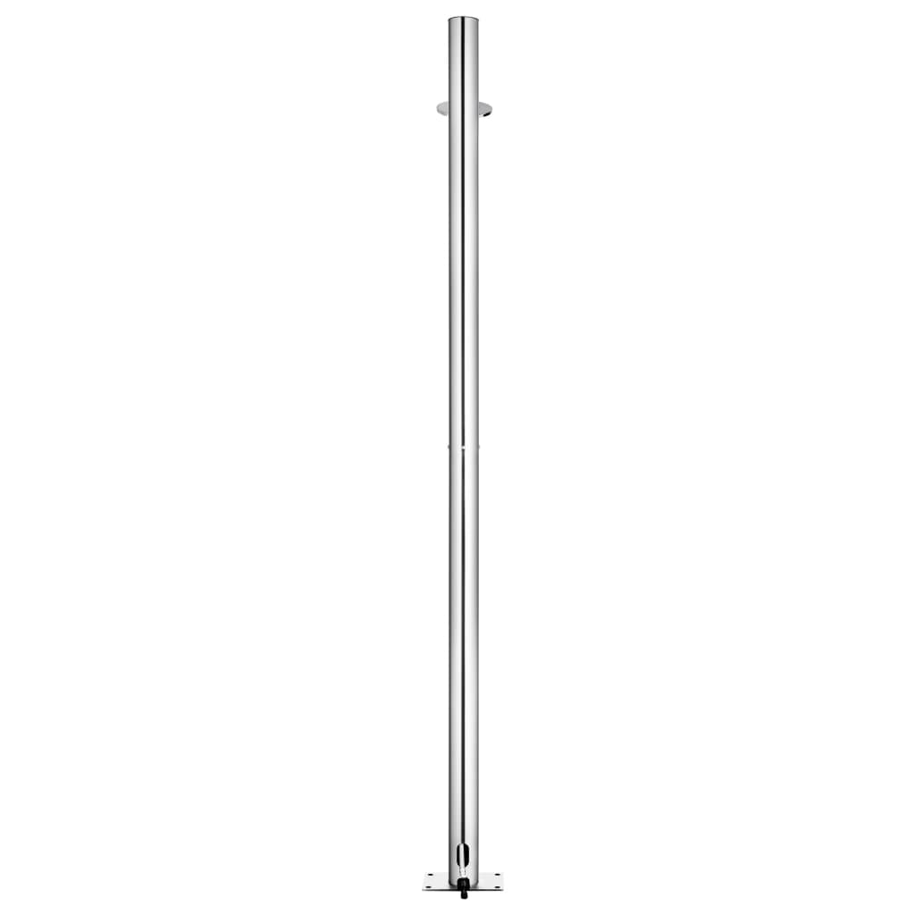 Garden Shower with Grey Base 220 cm Stainless Steel