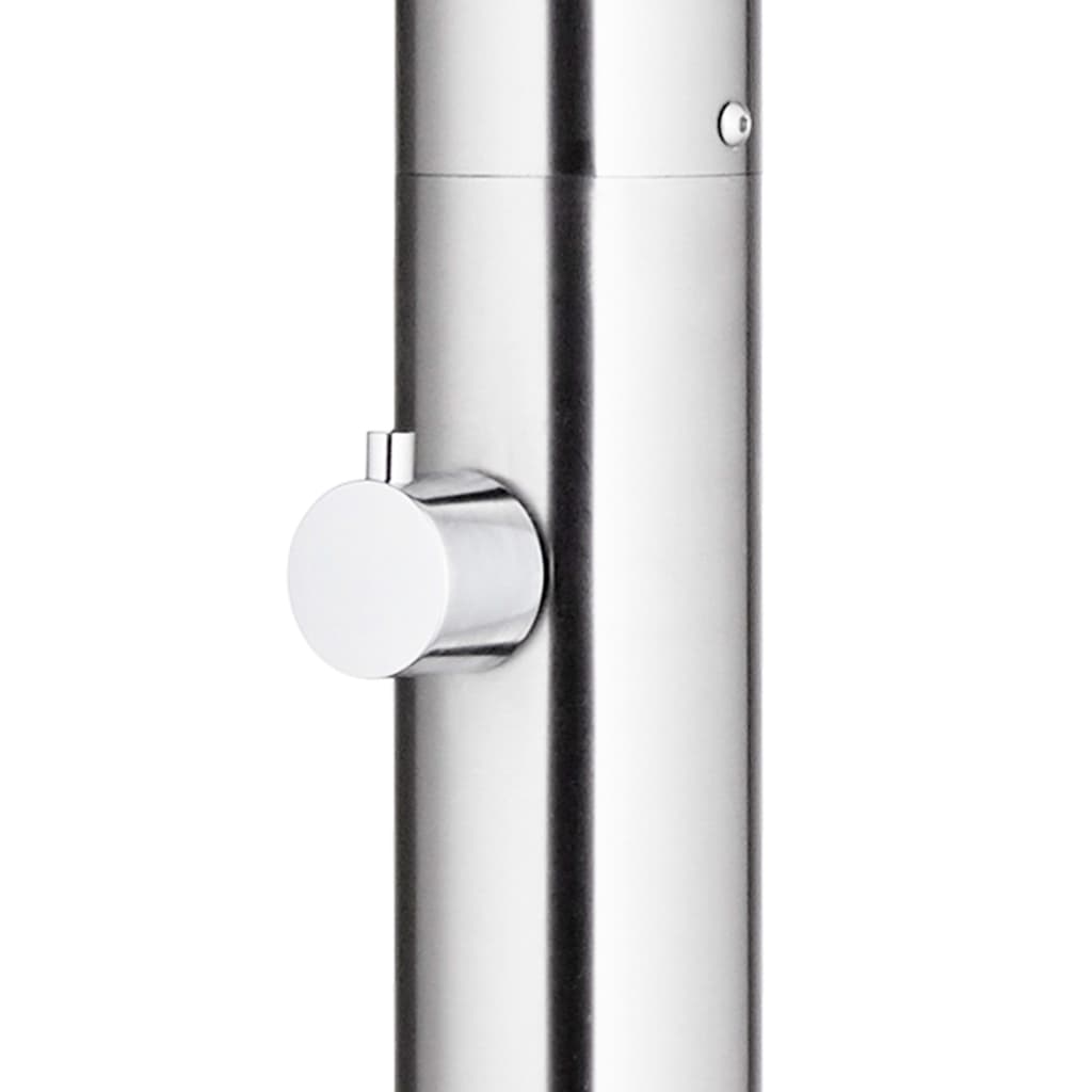 Garden Shower with Grey Base 220 cm Stainless Steel