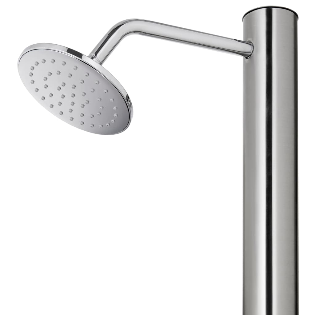 Garden Shower with Grey Base 220 cm Stainless Steel