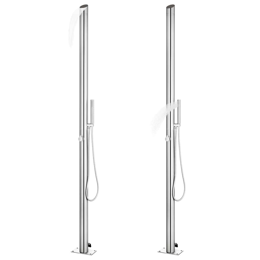 Garden Shower with Brown Base 225 cm Stainless Steel