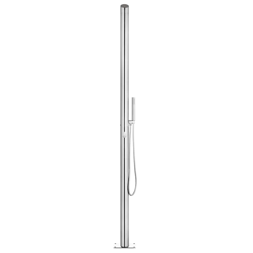 Garden Shower with Brown Base 225 cm Stainless Steel