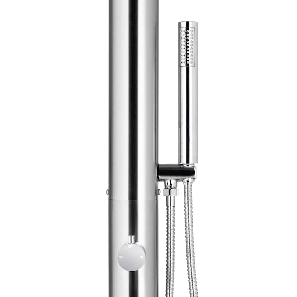 Garden Shower with Brown Base 225 cm Stainless Steel