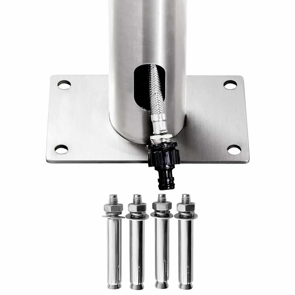 Garden Shower with Brown Base 225 cm Stainless Steel