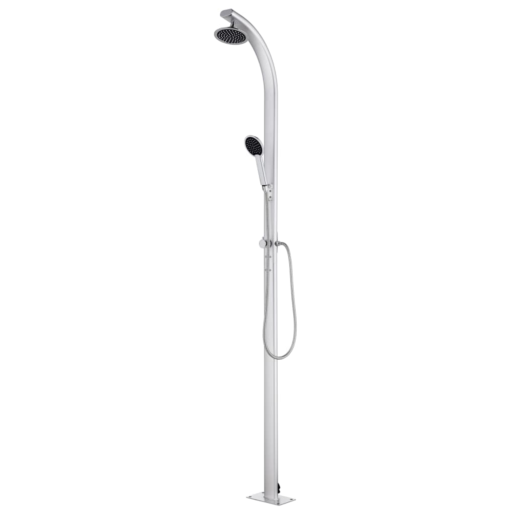 Garden Shower with Brown Base 220 cm Aluminium