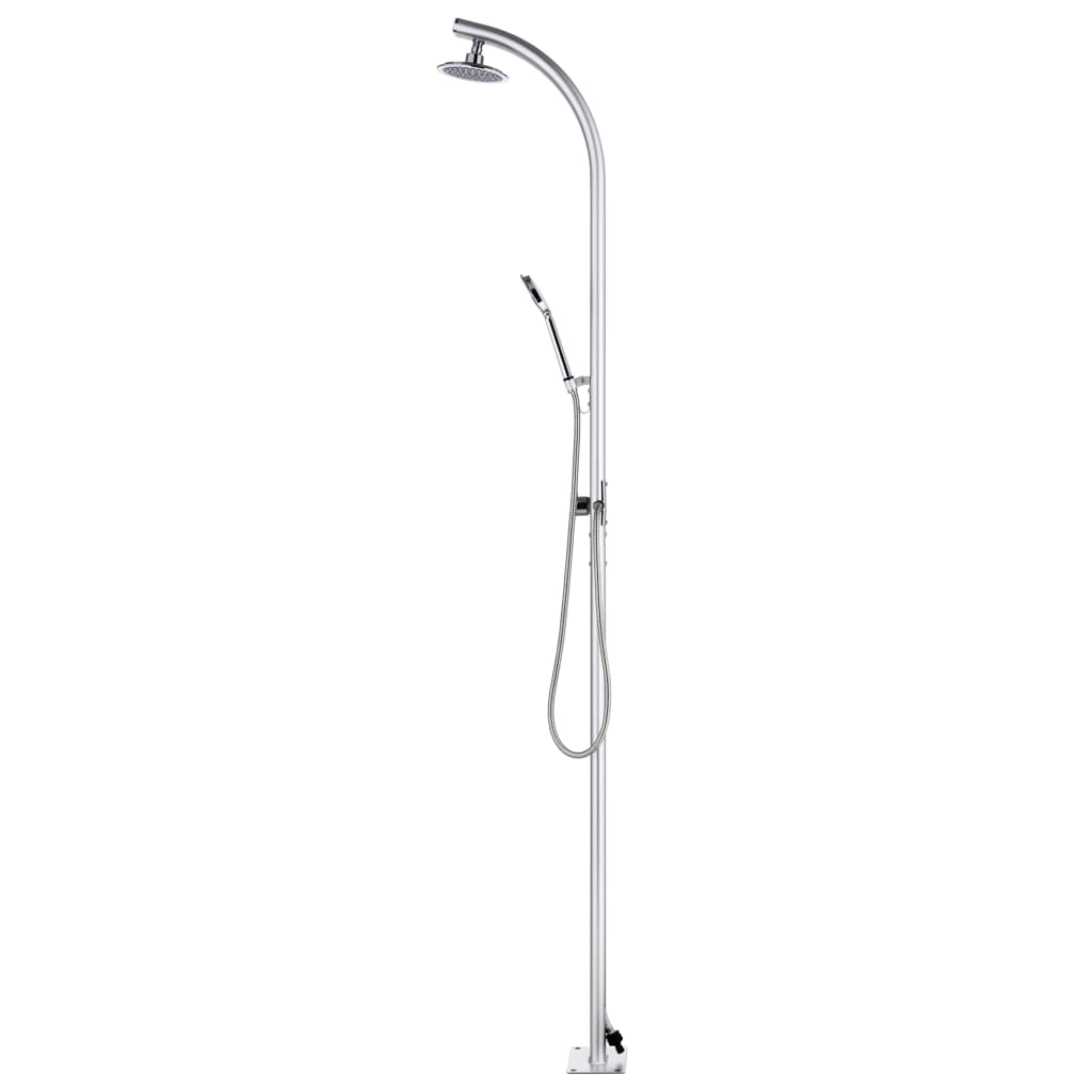 Garden Shower with Brown Base 220 cm Aluminium
