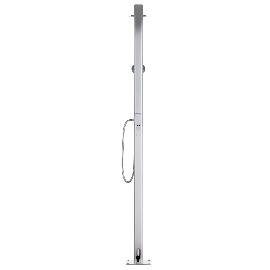 Garden Shower with Brown Base 220 cm Aluminium