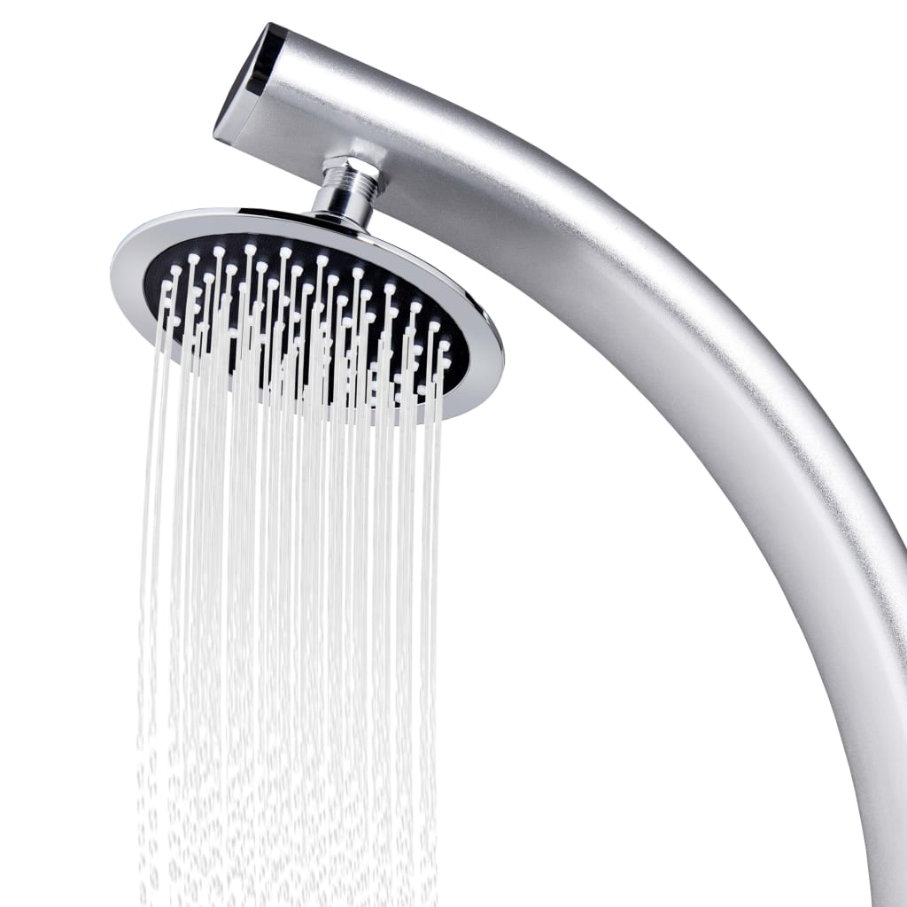 Garden Shower with Brown Base 220 cm Aluminium