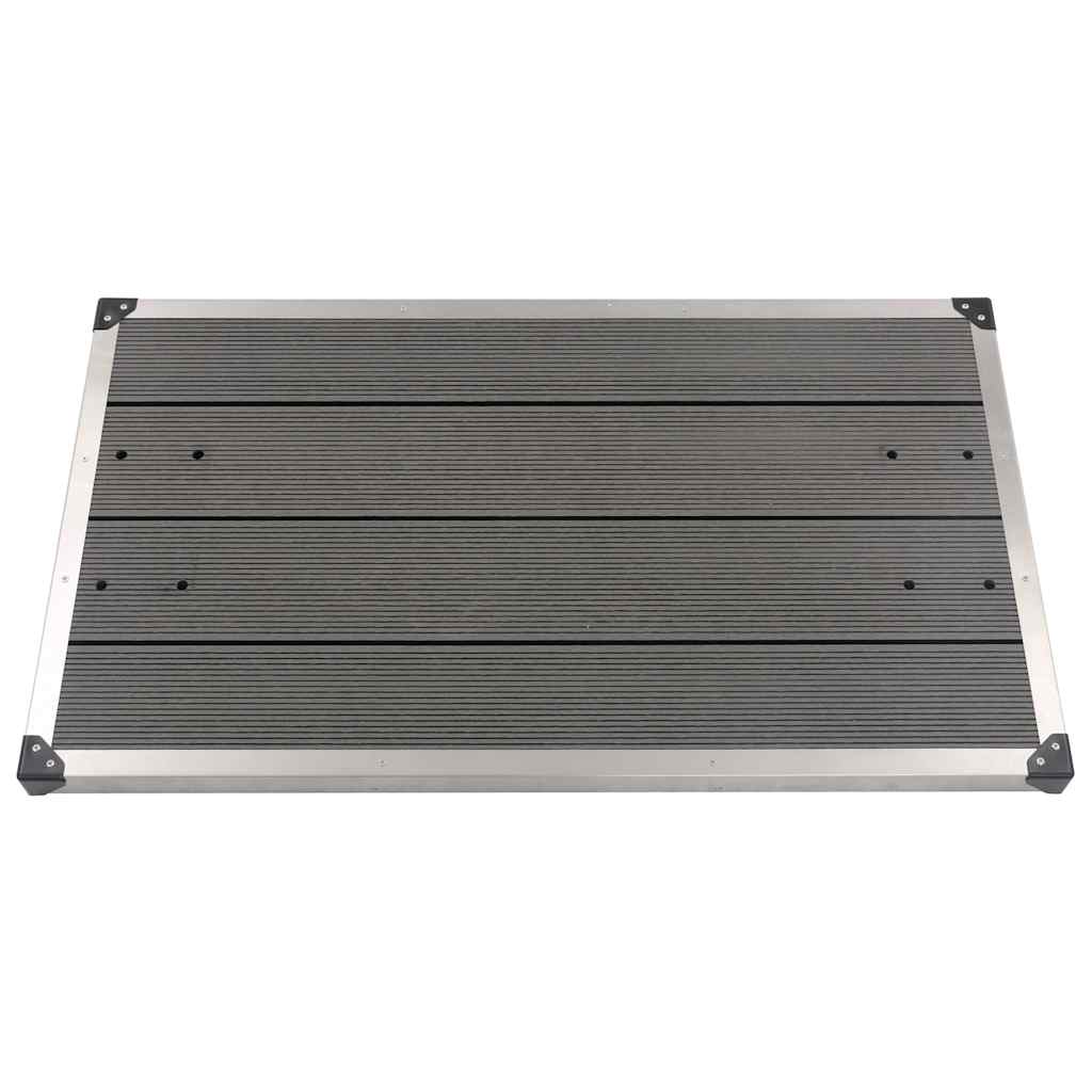 Garden Shower with Grey Base 220 cm Stainless Steel