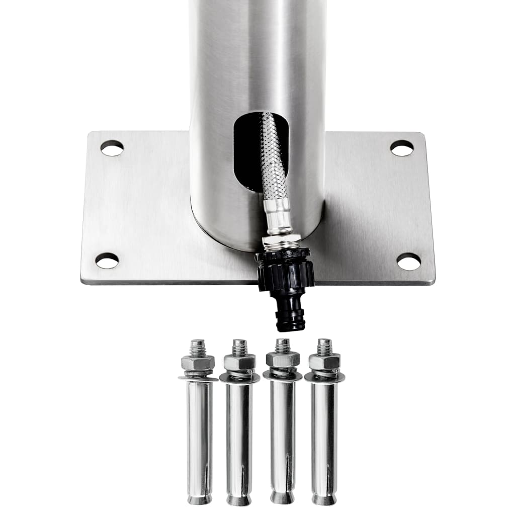 Garden Shower with Grey Base 220 cm Stainless Steel