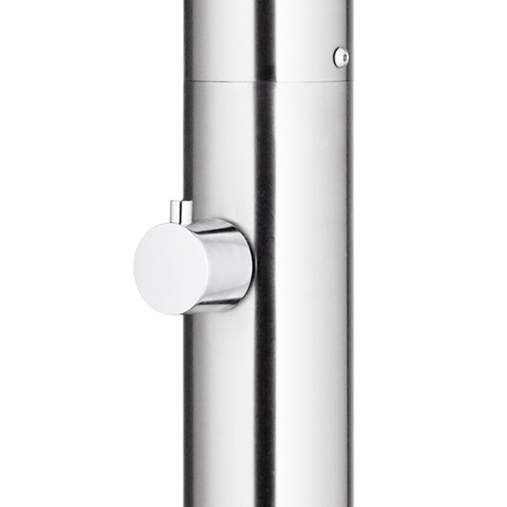 Garden Shower with Grey Base 220 cm Stainless Steel