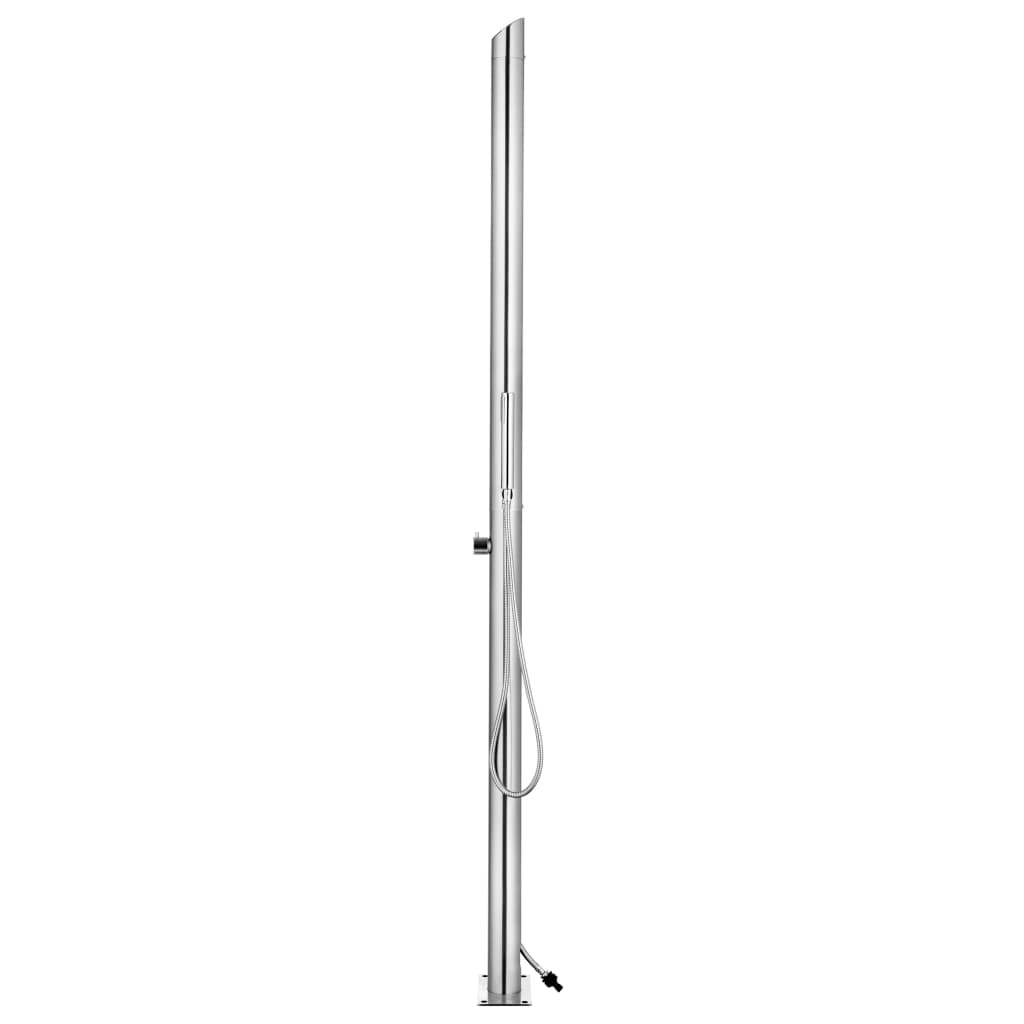 Garden Shower with Grey Base 225 cm Stainless Steel