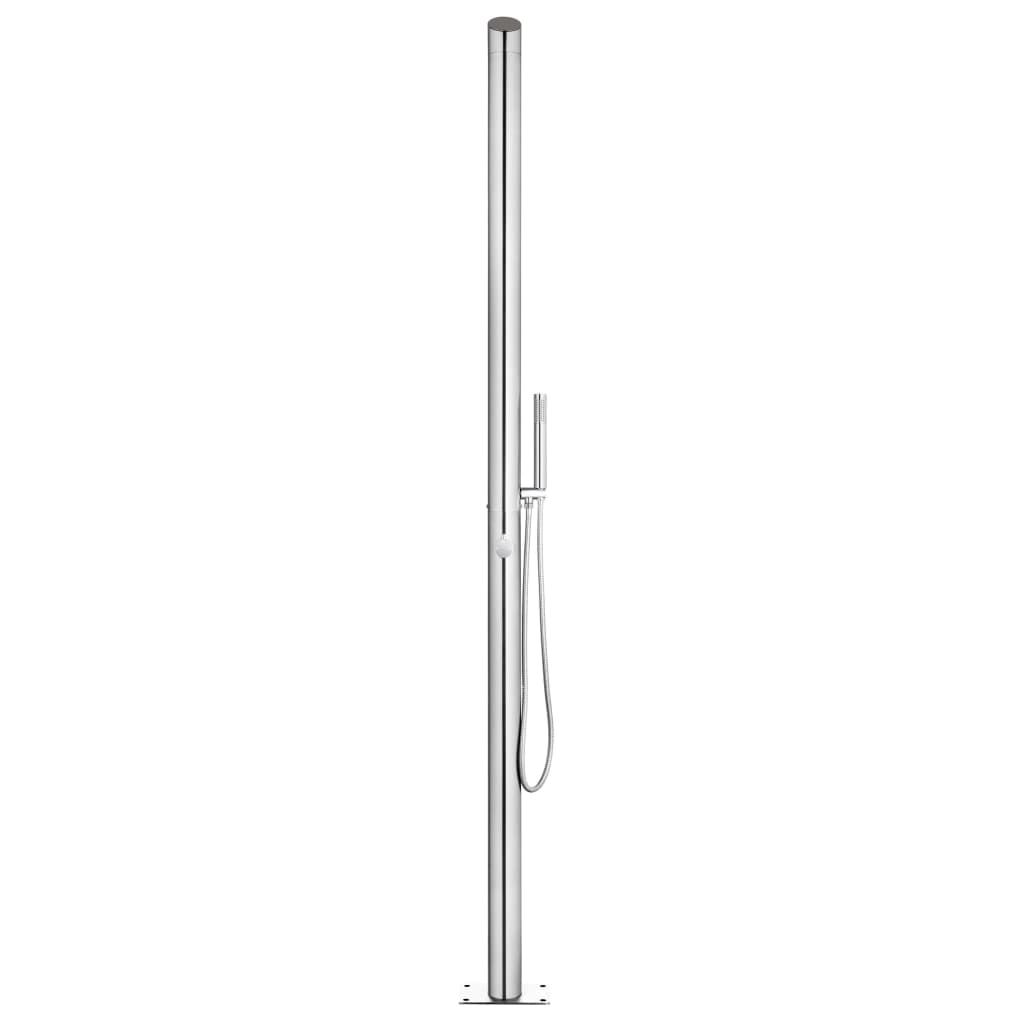 Garden Shower with Grey Base 225 cm Stainless Steel