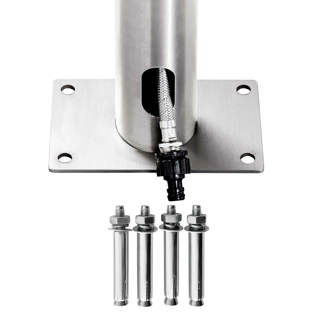 Garden Shower with Grey Base 225 cm Stainless Steel
