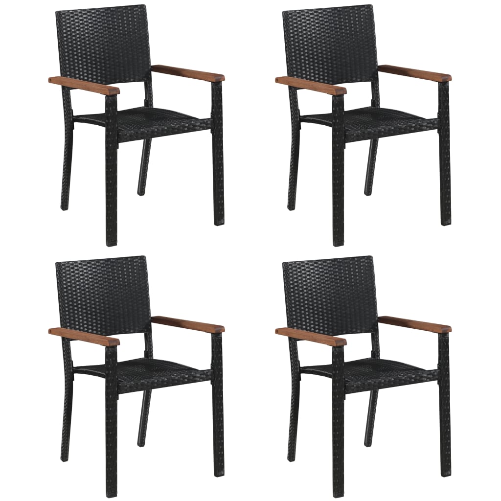 vidaXL 5 Piece Garden Dining Set Black