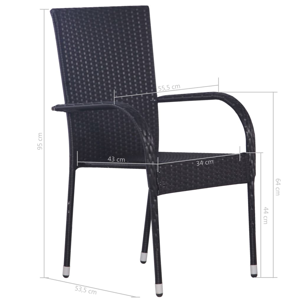 Dining Set | Black | Solid Acacia wood | Standard
