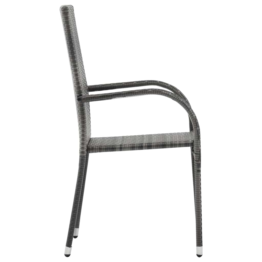 Dining Set | Grey | Solid acacia wood | Medium | Stackable | Dining Set