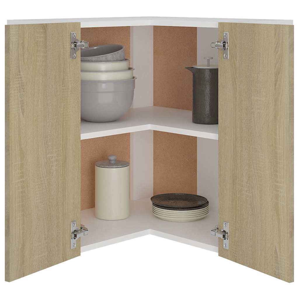 Hanging Corner Cabinet "Lyon" Sonoma Oak 57x57x60 cm