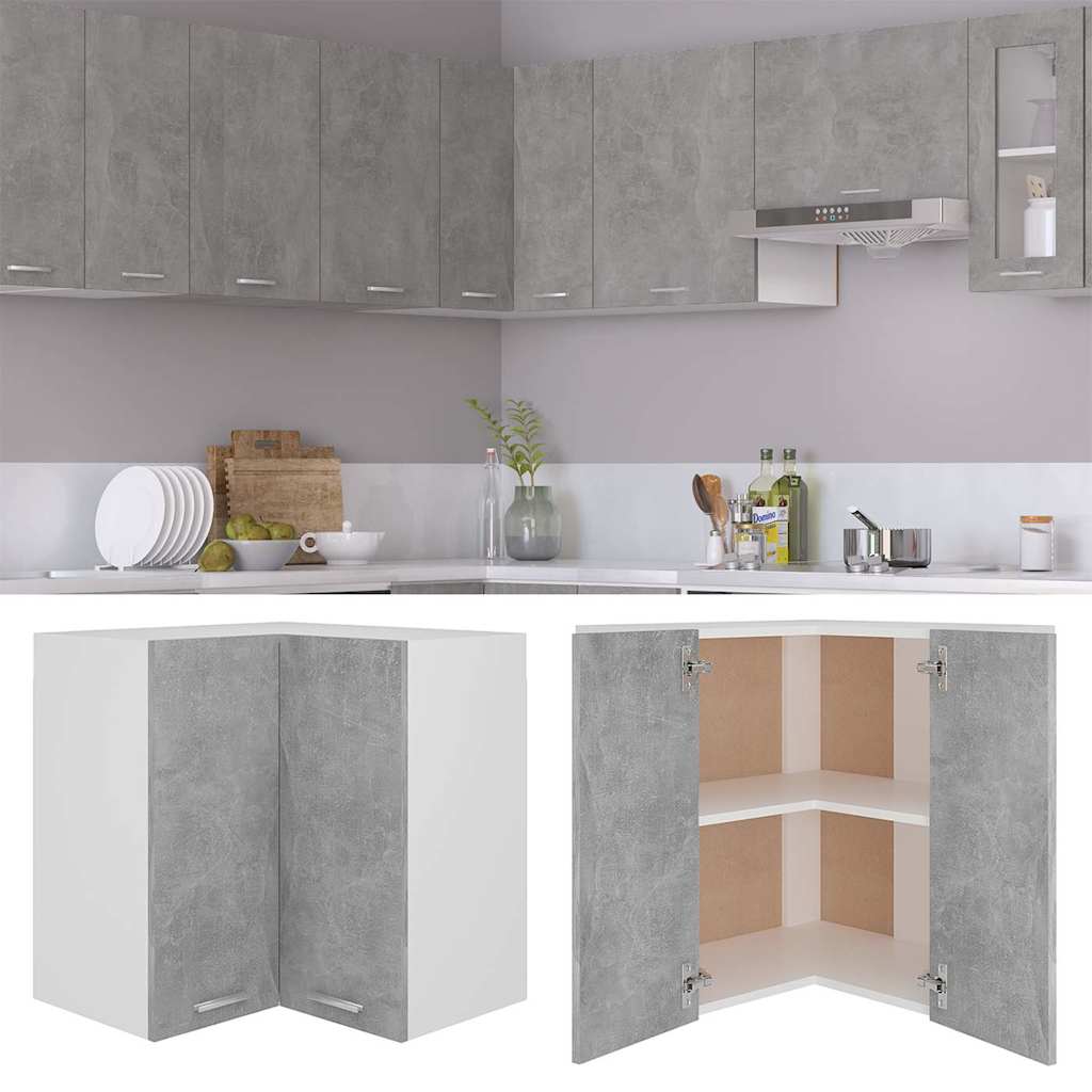 Hanging Corner Cabinet "Lyon" Concrete Grey 57x57x60 cm