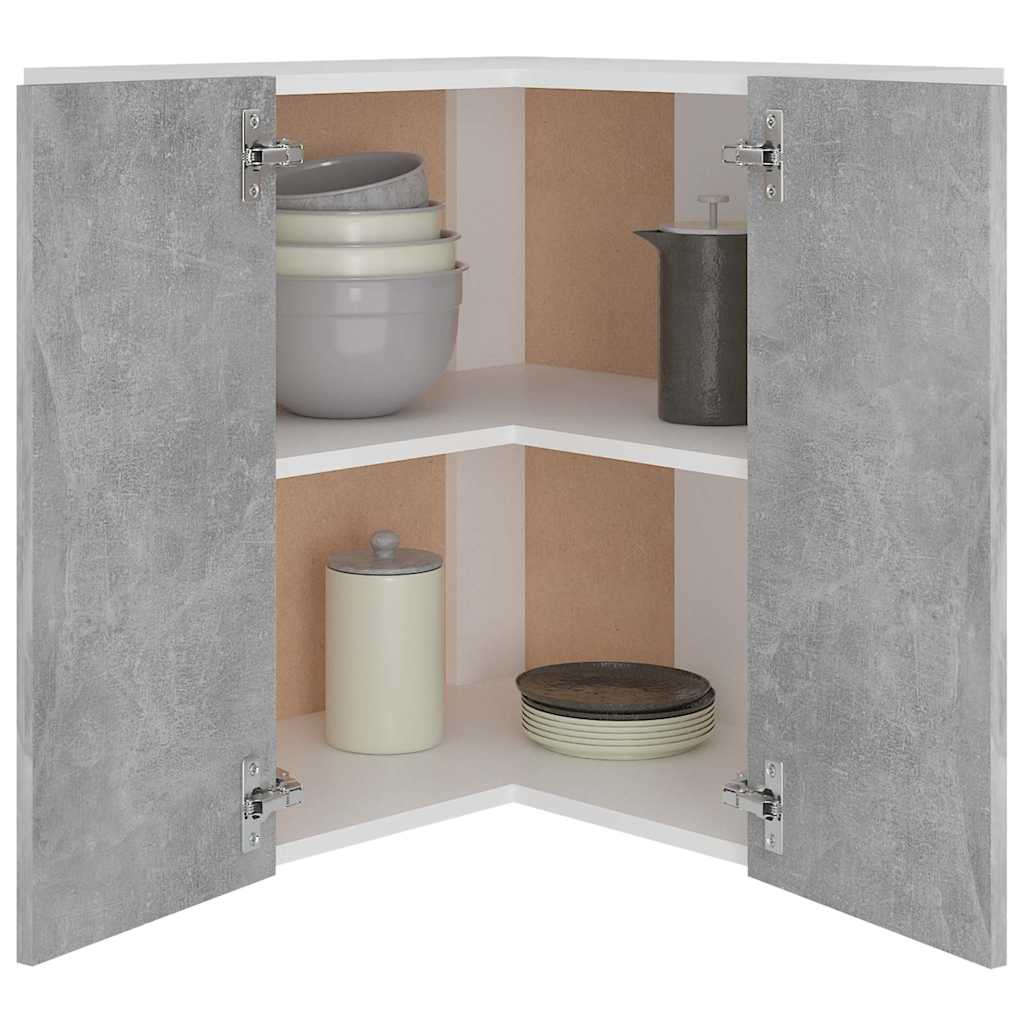 Hanging Corner Cabinet "Lyon" Concrete Grey 57x57x60 cm