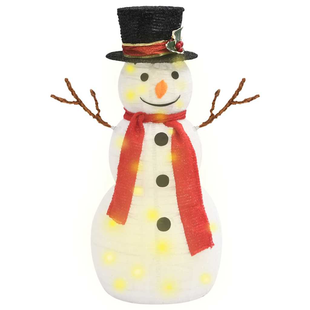 329759 vidaXL Decorative Christmas Snowman Figure with LED Luxury Fabric 60cm