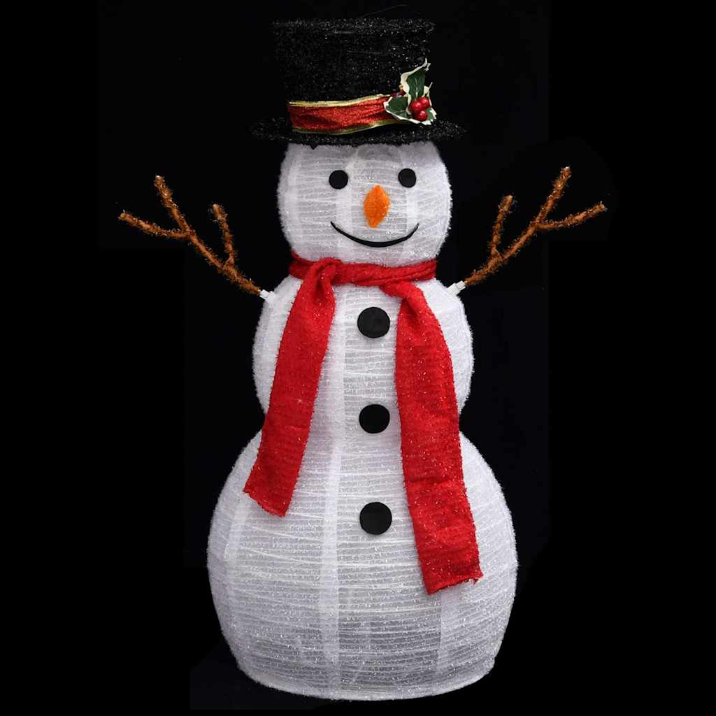 329759 vidaXL Decorative Christmas Snowman Figure with LED Luxury Fabric 60cm
