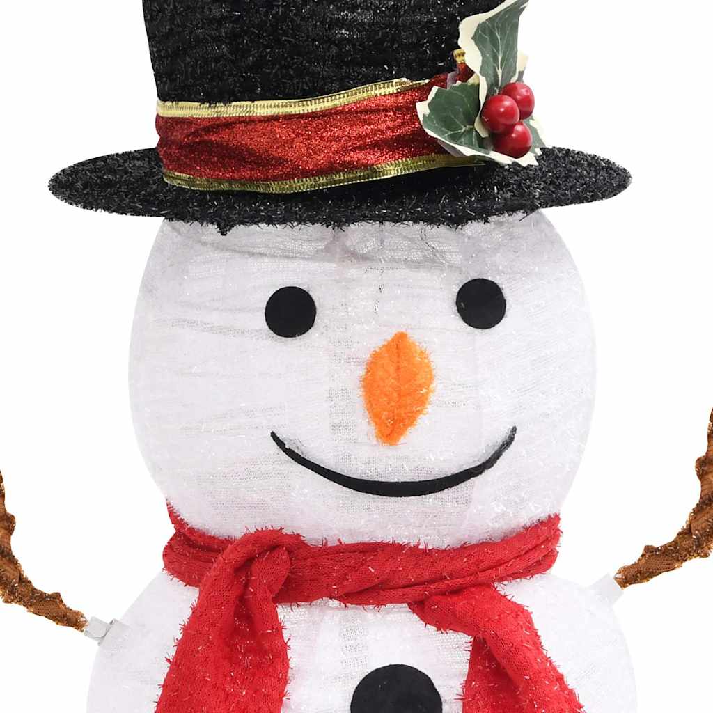 329759 vidaXL Decorative Christmas Snowman Figure with LED Luxury Fabric 60cm