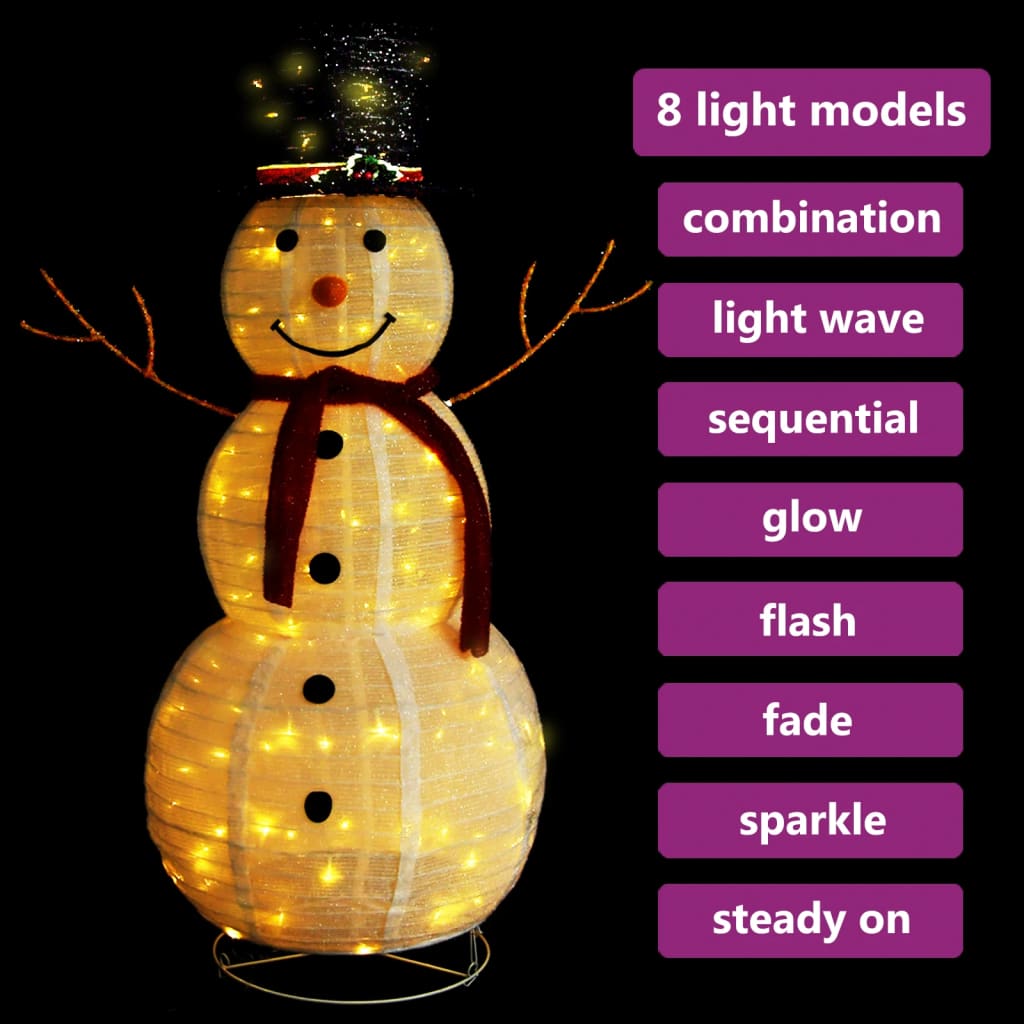 vidaXL Decorative Christmas Snowman Figure LED Luxury Fabric 120cm