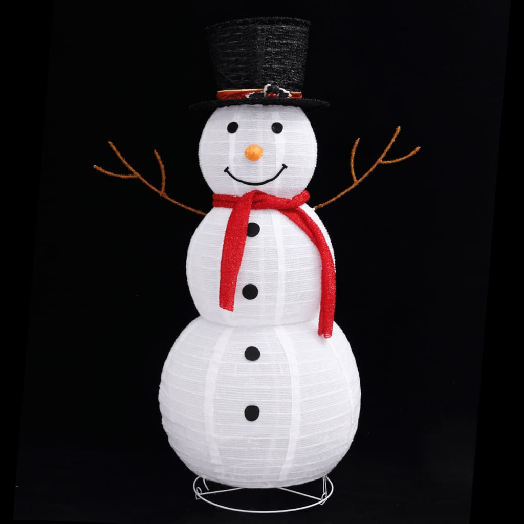 vidaXL Decorative Christmas Snowman Figure LED Luxury Fabric 120cm