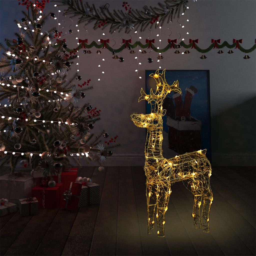 vidaXL Reindeer Christmas Decoration 90 LEDs 60x16x100 cm Acrylic