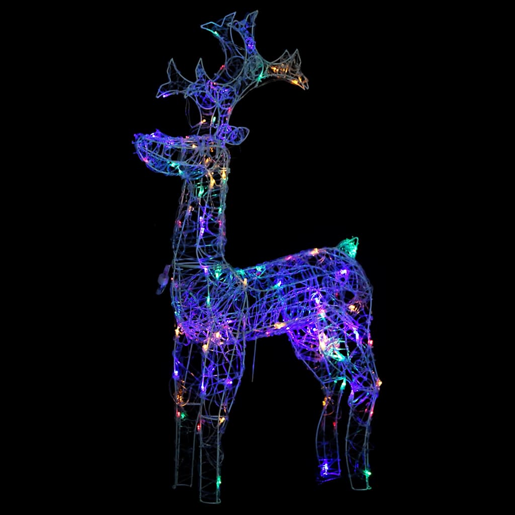 329780 vidaXL Reindeer Christmas Decoration 90 LEDs 60x16x100 cm Acrylic