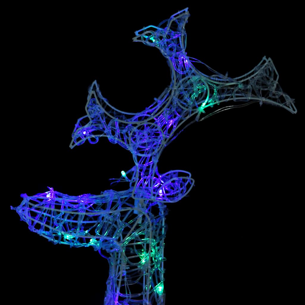 329780 vidaXL Reindeer Christmas Decoration 90 LEDs 60x16x100 cm Acrylic