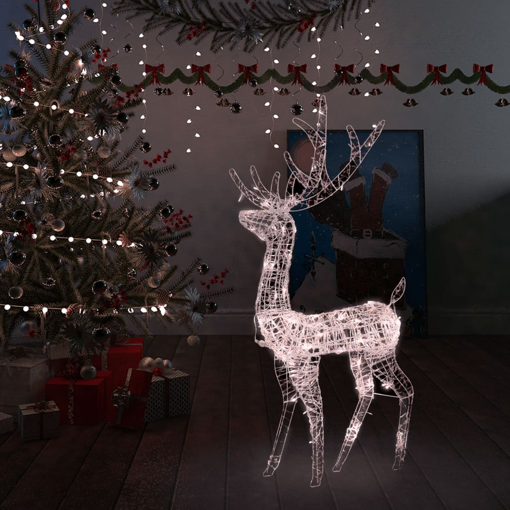 vidaXL Acrylic Reindeer Christmas Decoration 140 LEDs 120cm Warm White