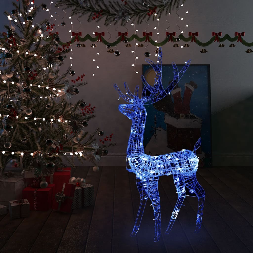 vidaXL Acrylic Reindeer Christmas Decoration 140 LEDs 120cm Blue