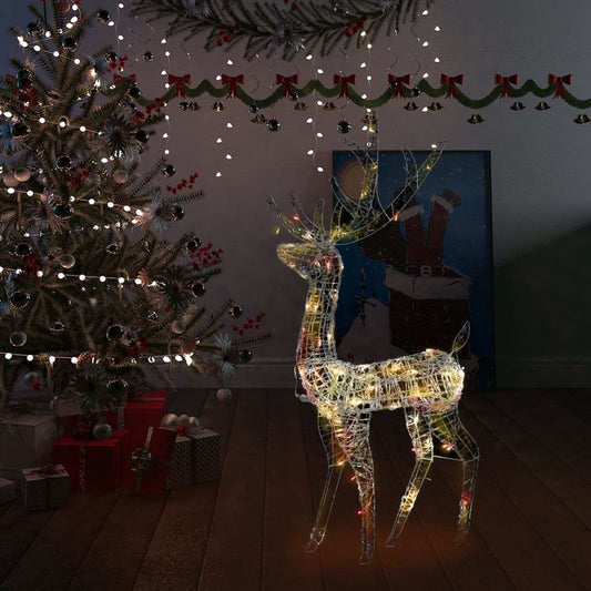 vidaXL Acrylic Reindeer Christmas Decoration 140 LEDs 120cm Colourful