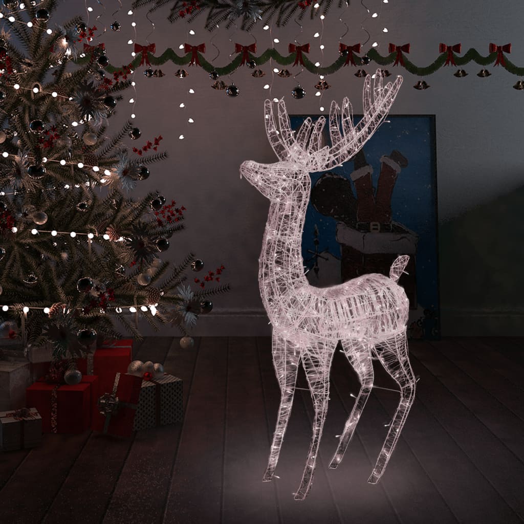 vidaXL XXL Acrylic Christmas Reindeer 250 LED 180 cm Warm White