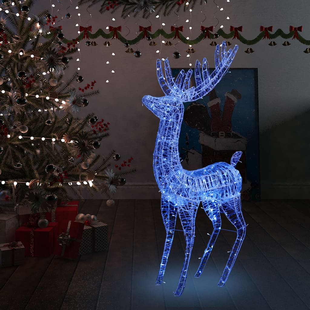 vidaXL XXL Acrylic Christmas Reindeer 250 LED 180 cm Blue