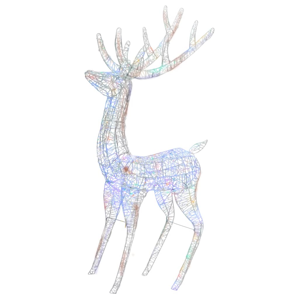 vidaXL XXL Acrylic Christmas Reindeer 250 LED 180 cm Colourful