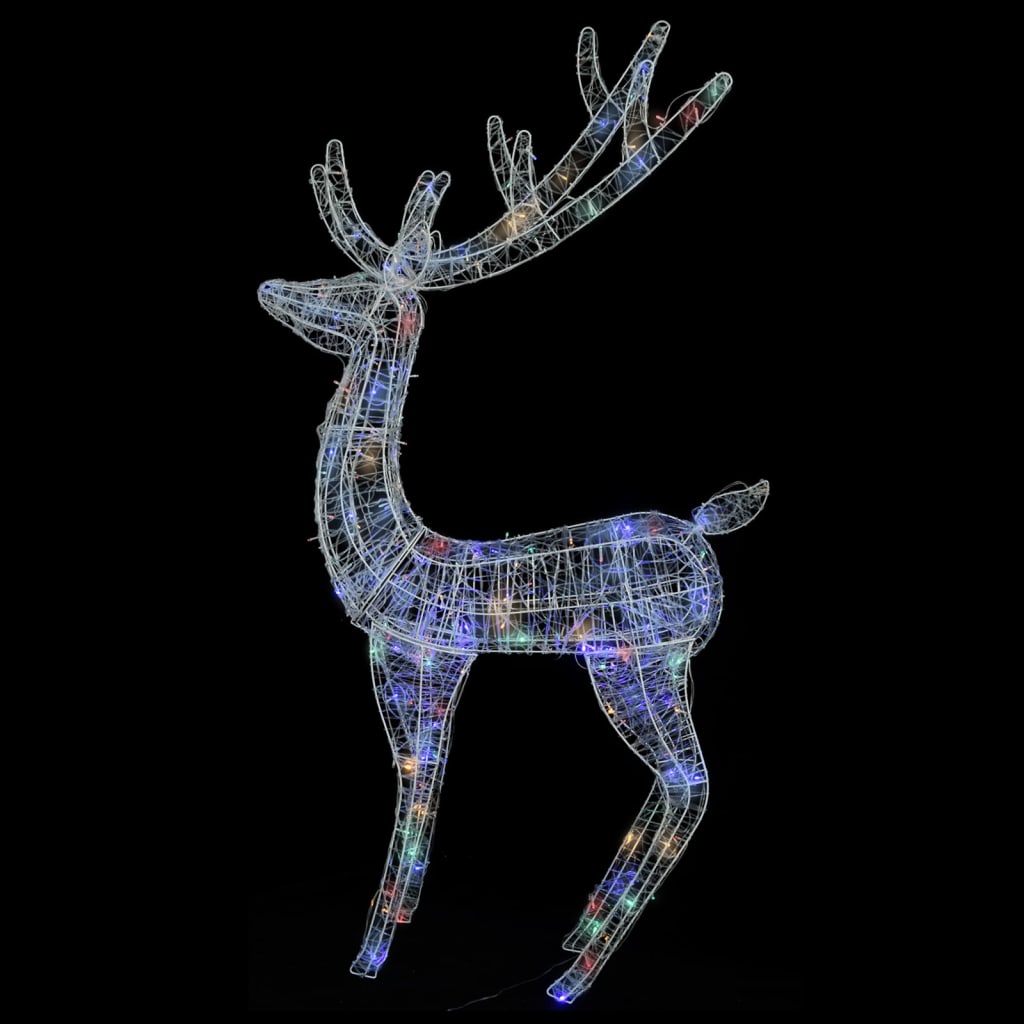 vidaXL XXL Acrylic Christmas Reindeer 250 LED 180 cm Colourful