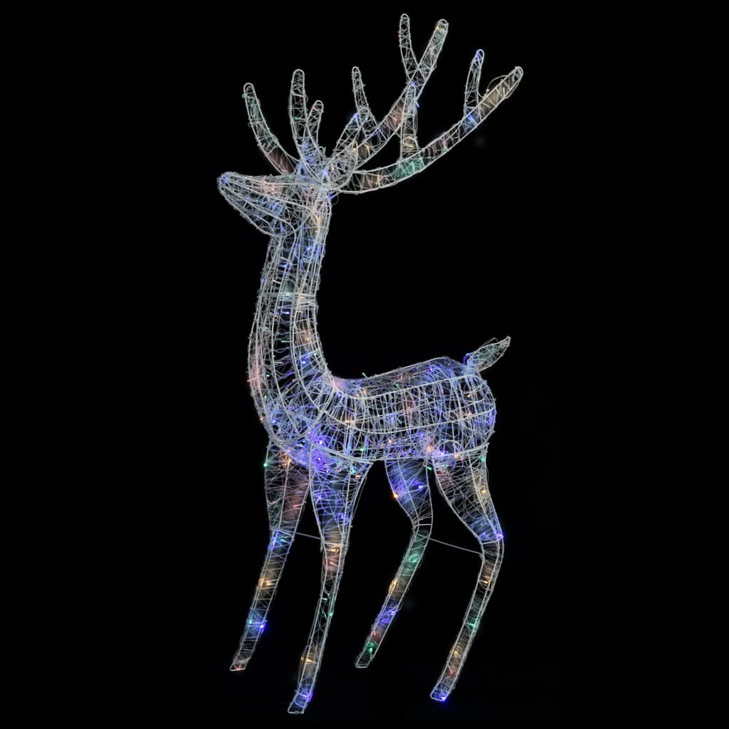 vidaXL XXL Acrylic Christmas Reindeer 250 LED 180 cm Colourful