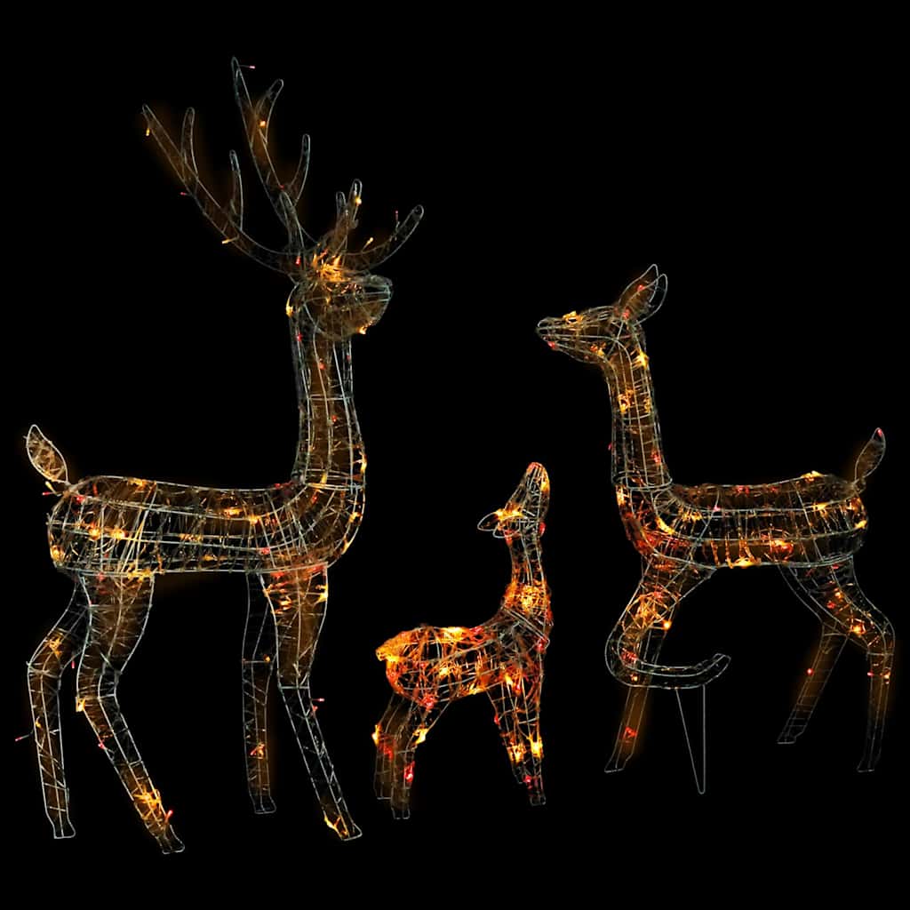 329796 vidaXL Acrylic Reindeer Family Christmas Decoration 300 LED Colourful