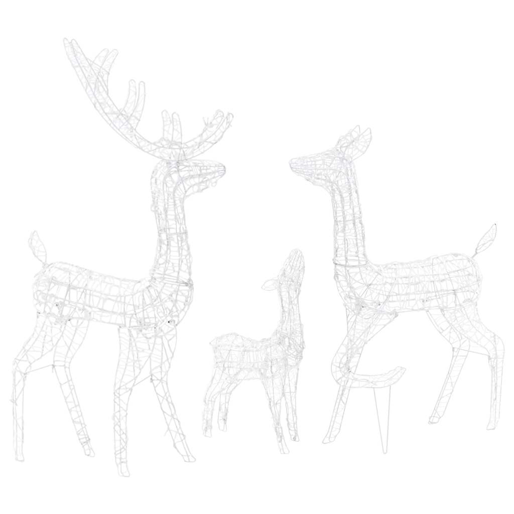 329796 vidaXL Acrylic Reindeer Family Christmas Decoration 300 LED Colourful